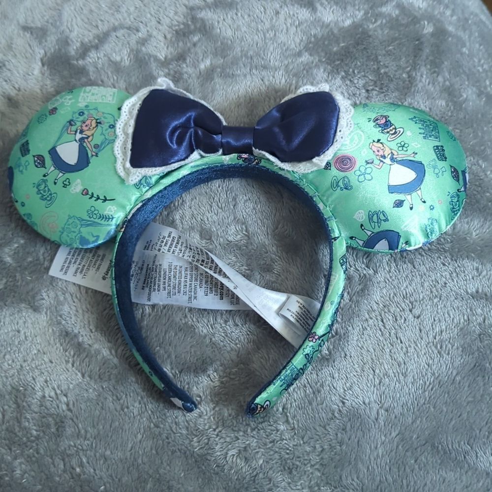 Disney Parks Epcot United Kingdom Alice In Wonderland Minnie Mouse Ears Headband